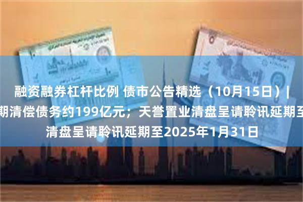 融资融券杠杆比例 债市公告精选（10月15日）| 龙光控股未能按期清偿债务约199亿元；天誉置业清盘呈请聆讯延期至2025年1月31日