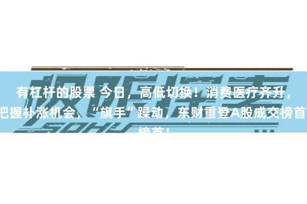 有杠杆的股票 今日，高低切换！消费医疗齐升，把握补涨机会，“旗手”躁动，东财重登A股成交榜首！