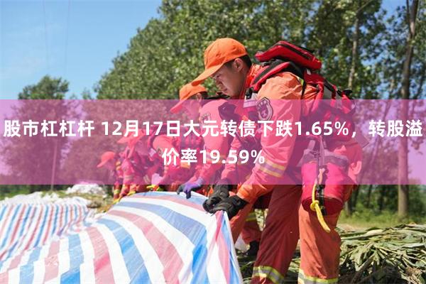 股市杠杠杆 12月17日大元转债下跌1.65%，转股溢价率19.59%