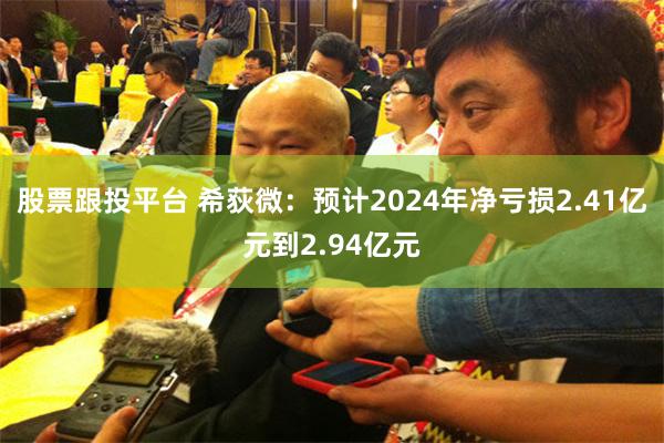 股票跟投平台 希荻微：预计2024年净亏损2.41亿元到2.94亿元